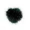 Műszőrme pompom pánttal Ø12 cm - 3 fekete zöld (6 db-os csomagolás)