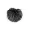 Műszőrme pompom pánttal Ø12 cm - 4 fekete fehér (1 db-os csomagolás)