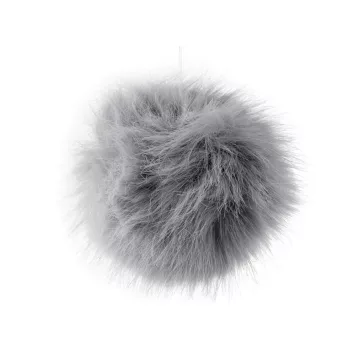   Műszőrme pompom pánttal Ø11 cm - 5 szürke (1 db-os csomagolás)