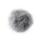 Műszőrme pompom pánttal Ø11 cm - 5 szürke (6 db-os csomagolás)