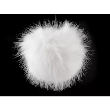   Műszőrme pompom pánttal Ø11 cm - 1 Off White (1 db-os csomagolás)