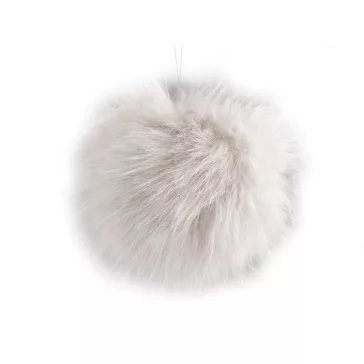  Műszőrme pompom pánttal Ø11 cm - 7 világos krém (18 db-os csomagolás)
