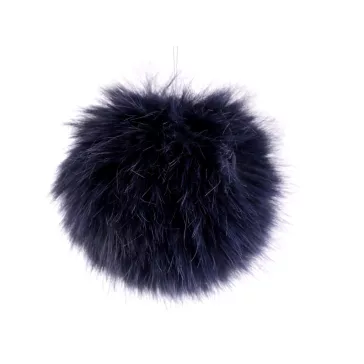  Műszőrme pompom pánttal Ø11 cm - 10 párizsikék (18 db-os csomagolás)