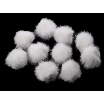   Műszőrme pompom pánttal Ø3,5 cm - 1 Off White (10 db-os csomagolás)