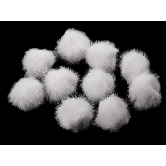 Műszőrme pompom pánttal Ø3,5 cm - 1 Off White (10 db-os csomagolás) Műszőrme pompom pánttal Ø3,5 cm - 1 Off White (10 db-os csomagolás)
