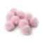 Műszőrme pompom pánttal Ø3,5 cm - 3 púderrózsaszín (10 db-os csomagolás)