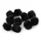 Műszőrme pompom pánttal Ø3,5 cm - 9 fekete (10 db-os csomagolás)