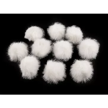   Műszőrme pompom pánttal Ø3,5 cm - 11 krémszín (100 db-os csomagolás)