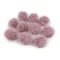 Műszőrme pompom pánttal Ø3,5 cm - 12 fáradtrózsaszín (10 db-os csomagolás)