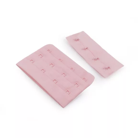 Melltartó kapocs, hosszabbító, plüss 75 mm 4 soros - 3 púderrózsaszín (10 pár) Melltartó kapocs, hosszabbító, plüss 75 mm 4 soros - 3 púderrózsaszín (10 pár)