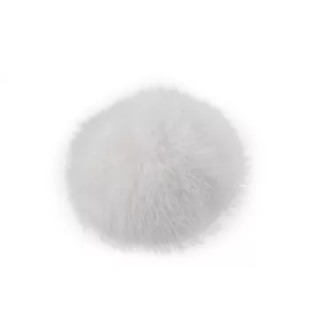   Műszőrme pompom pánttal Ø6 mm - 1 Off White (1 db-os csomagolás)