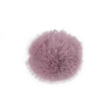   Műszőrme pompom pánttal Ø6 mm - 4 fáradtrózsaszín világos (18 db-os csomagolás)