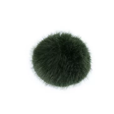   Műszőrme pompom pánttal Ø6 mm - 6 zöld sötét (1 db-os csomagolás)