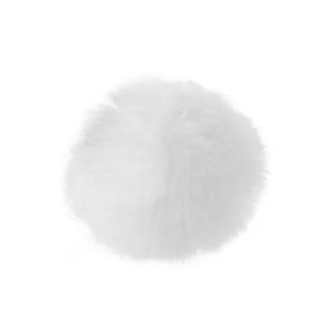   Műszőrme pompom pánttal Ø12 cm és 14 cm - 1 (Ø12 cm) fehér (18 db-os csomagolás)