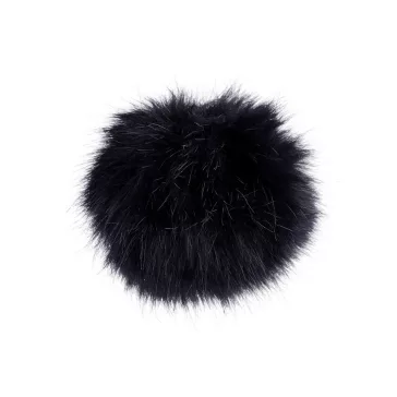   Műszőrme pompom pánttal Ø12 cm és 14 cm - 9 (Ø12 cm) kék sötét (18 db-os csomagolás)