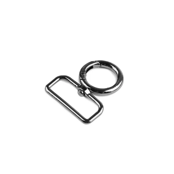 Fém forgós karabiner 32 mm-es befűző - 5 nikkel fekete (10 db-os csomagolás) Fém forgós karabiner 32 mm-es befűző - 5 nikkel fekete (10 db-os csomagolás)