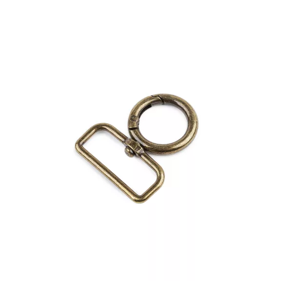 Fém forgós karabiner 32 mm-es befűző - 4 ósárgaréz (1 db-os csomagolás) Fém forgós karabiner 32 mm-es befűző - 4 ósárgaréz (1 db-os csomagolás)