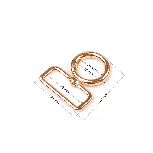 Fém forgós karabiner 32 mm-es befűző