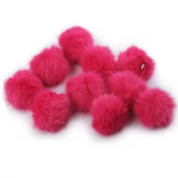   Műzőrme pompom pánttal Ø4,5 cm - 3 pink (10 db-os csomagolás)