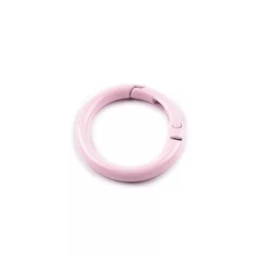   Gömbölyű karabiner lakkozott Ø25 mm - 2 rózsszín legvilágosab (5 db-os csomagolás)