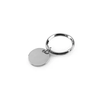   Kulcskarika Ø20 mm medállal - 1 nikkel (5 db-os csomagolás)