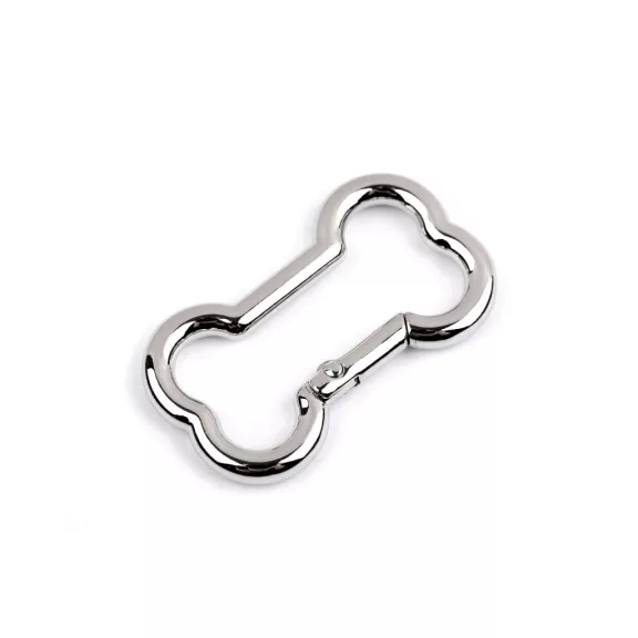 Csont alakú karabiner - 1 nikkel (1 db-os csomagolás) Csont alakú karabiner - 1 nikkel (1 db-os csomagolás)