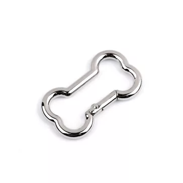 Csont alakú karabiner - 1 nikkel (20 db-os csomagolás)