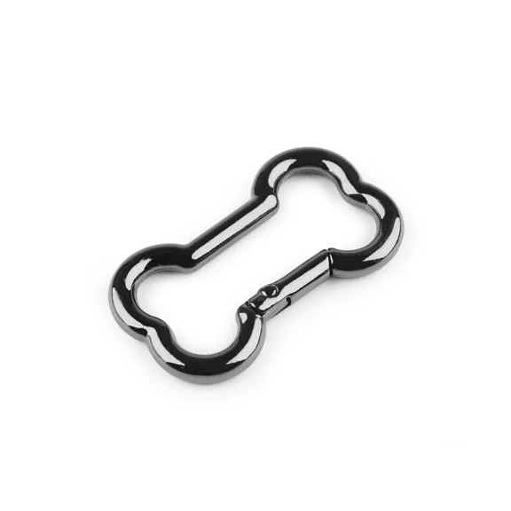 Csont alakú karabiner - 3 nikkel fekete (1 db-os csomagolás) Csont alakú karabiner - 3 nikkel fekete (1 db-os csomagolás)