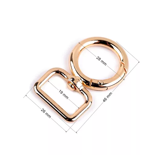 Fém forgós karabiner 19 mm-es befűző