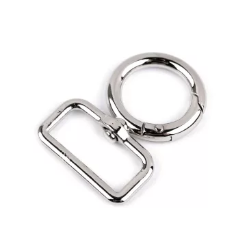   Fém forgós karabiner 25 mm-es befűző - 1 nikkel (20 db-os csomagolás)