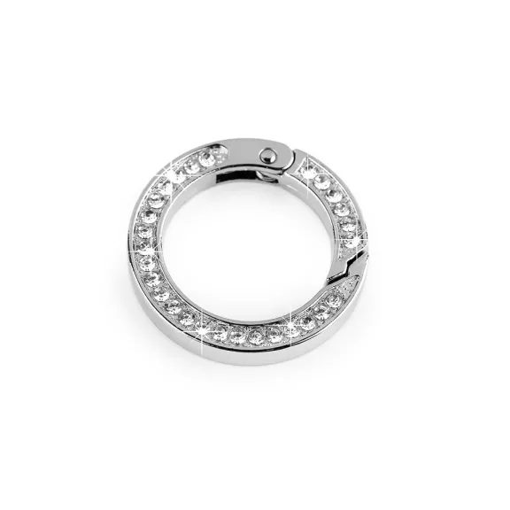 Karabiner karika csiszolt kövekkel Ø24 mm - 1 nikkel kristály (5 db-os csomagolás) Karabiner karika csiszolt kövekkel Ø24 mm - 1 nikkel kristály (5 db-os csomagolás)