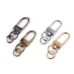 Fém forgós karabiner 9 mm-es befűző karikával