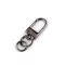Fém forgós karabiner 9 mm-es befűző karikával - 4 nikkel fekete (5 db-os csomagolás)