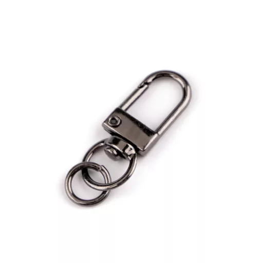 Fém forgós karabiner 9 mm-es befűző karikával