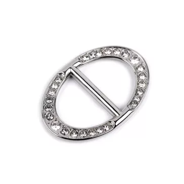   Design kapocs csiszolt kövekkel bújtató 19 mm - crystal nikkel (5 db-os csomagolás)