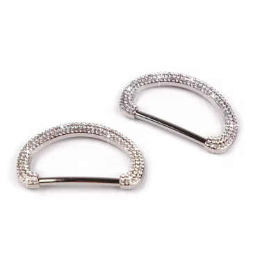   Design kapocs csiszolt kövekkel bújtató 30 mm - crystal (6 db-os csomagolás)