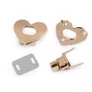 Táska zár szett szív 32x26 mm kapocs - 2 rózsaarany (50 szett) Táska zár szett szív 32x26 mm kapocs - 2 rózsaarany (50 szett)