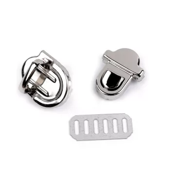 Fém táska zár 20x29 mm kapocs - 1 nikkel (10 szett)