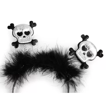   Hajpánt - Halloween, varázsló - 2 fekete koponya (1 db-os csomagolás)