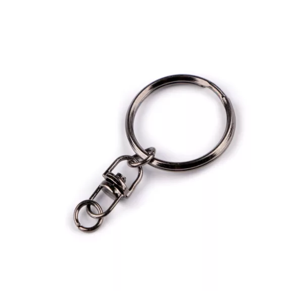 Kulcskarika Ø23 mm forgóval - 3 nikkel fekete (50 db-os csomagolás) Kulcskarika Ø23 mm forgóval - 3 nikkel fekete (50 db-os csomagolás)
