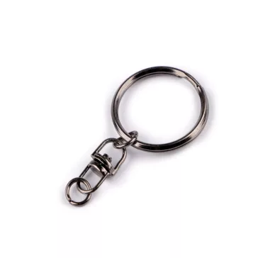   Kulcskarika Ø23 mm forgóval - 3 nikkel fekete (200 db-os csomagolás)