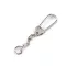 Fém karabiner lánccal - nikkel (10 db-os csomagolás)