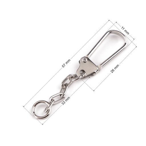 Fém karabiner lánccal