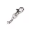 Fém forgós karabiner 8 mm- befűző láncos - 1 nikkel (2 db-os csomagolás)