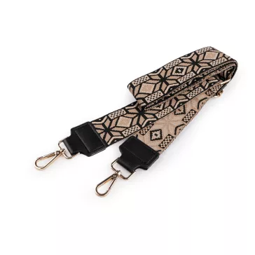  Textil fül / pánt táskára karabinerrel szélessége 5 cm - 13 bézs arany (5 db-os csomagolás)