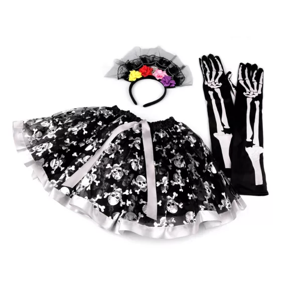 Maszkabáli jelmez - halloween, csontváz - fekete (1 szett) Maszkabáli jelmez - halloween, csontváz - fekete (1 szett)