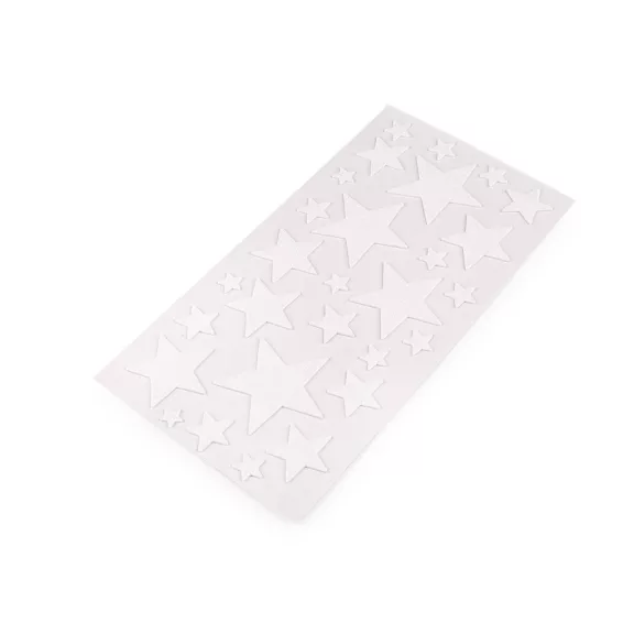 Öntapadós hab gumi Moosgummi glitteres csilagok vegyes méretek - 1 fehér AB (1 lap) Öntapadós hab gumi Moosgummi glitteres csilagok vegyes méretek - 1 fehér AB (1 lap)