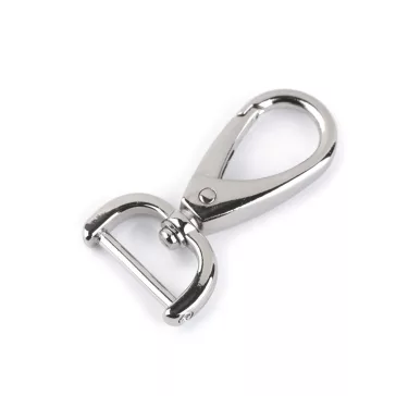   Fém forgós karabiner csavaros befűzővel 19 mm - 2 nikkel (1 db-os csomagolás)
