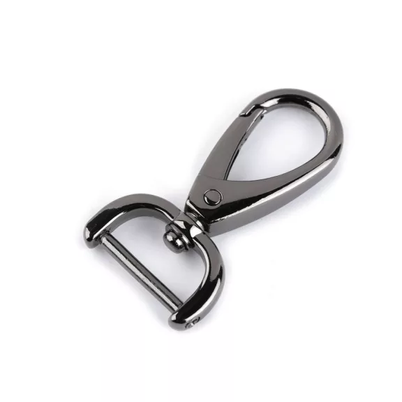 Fém forgós karabiner csavaros befűzővel 19 mm - 3 nikkel fekete (1 db-os csomagolás) Fém forgós karabiner csavaros befűzővel 19 mm - 3 nikkel fekete (1 db-os csomagolás)