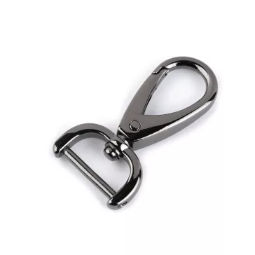   Fém forgós karabiner csavaros befűzővel 19 mm - 3 nikkel fekete (30 db-os csomagolás)